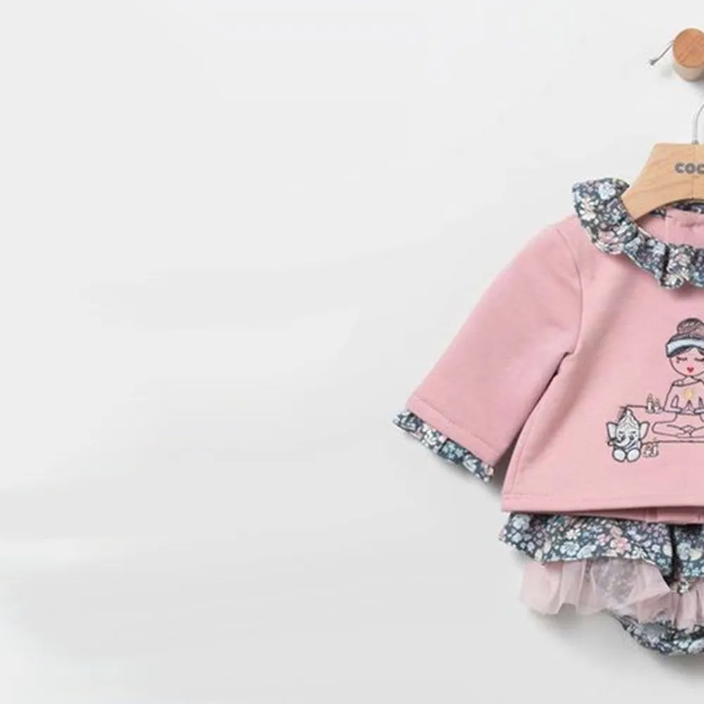 Coco Acqua Conjunto Pack de bebé niña 80309 ROSA NUDE CORDONETS