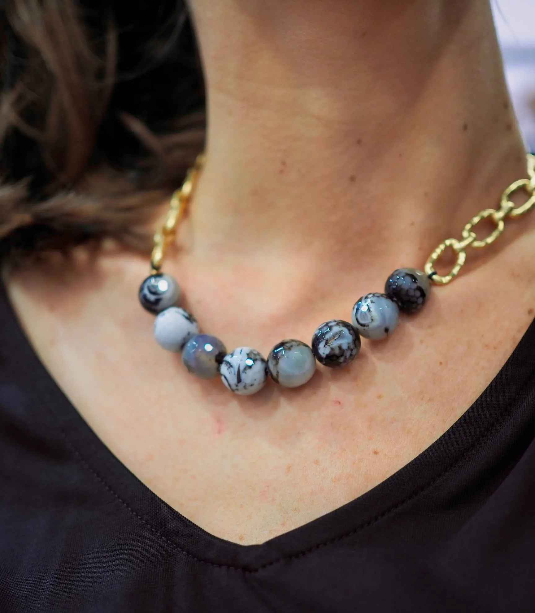 Collar bolas grandes y cadena