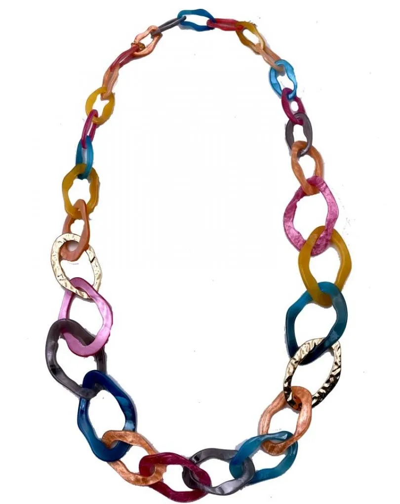 COLLARES DE COLORES ALEGRES Y ESLABONES GRANDES DE MODA
