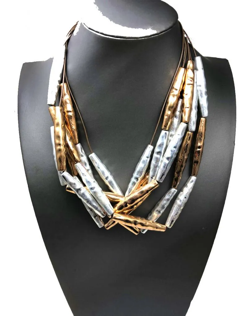 COLLARES DE MUJER DORADOS Y PLATEADOS DISEÑO ACTUAL DE MODA