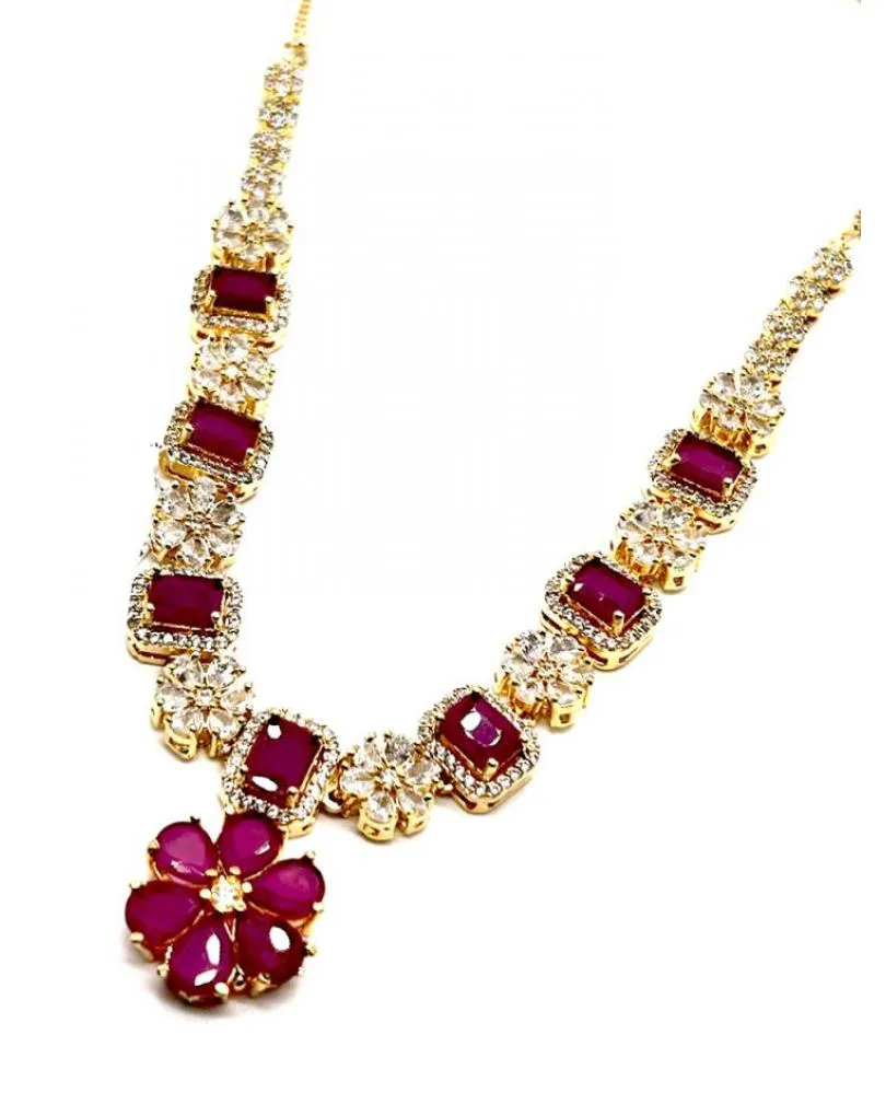 COLLARES FUCSIAS PARA BODAS DISEÑO EXQUISITO DE FLORES