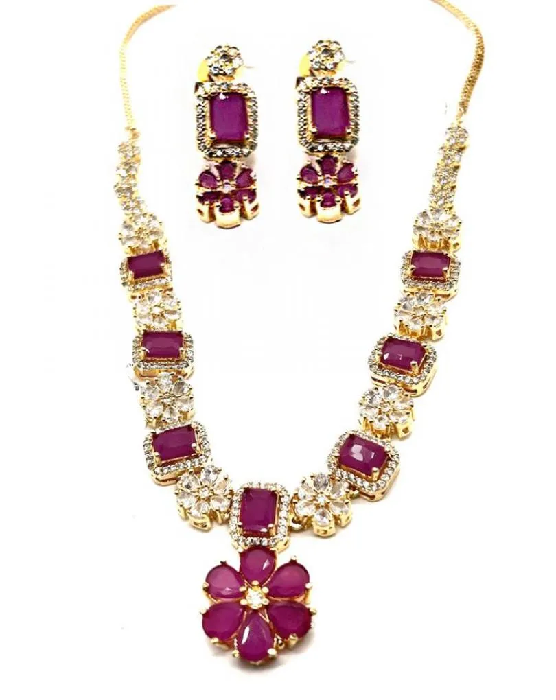 COLLARES FUCSIAS PARA BODAS DISEÑO EXQUISITO DE FLORES