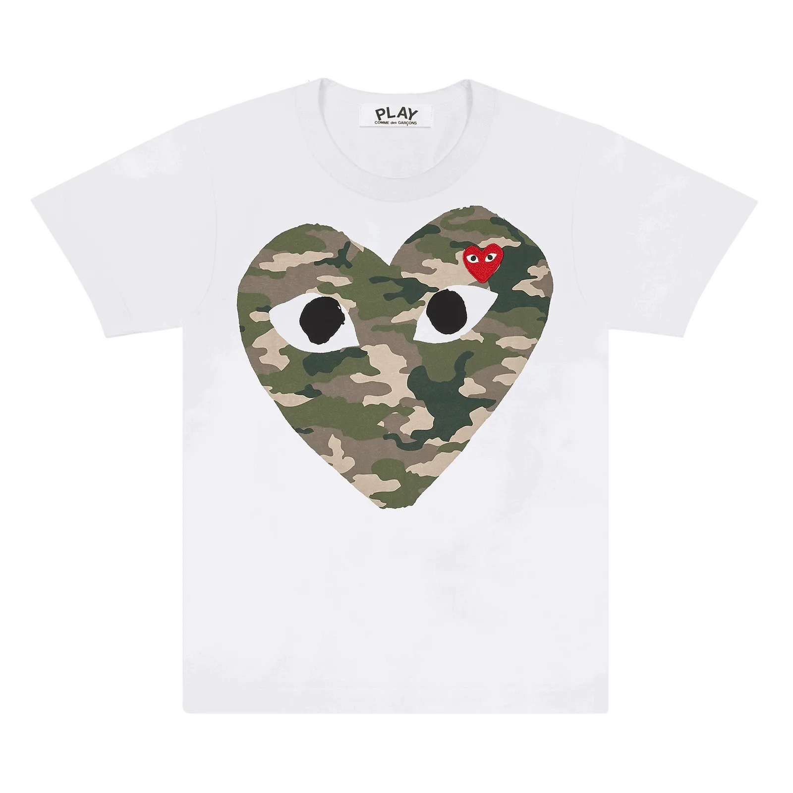 COMME DES GARçONS PLAY CAMOUFLAGE HEART TSHIRT