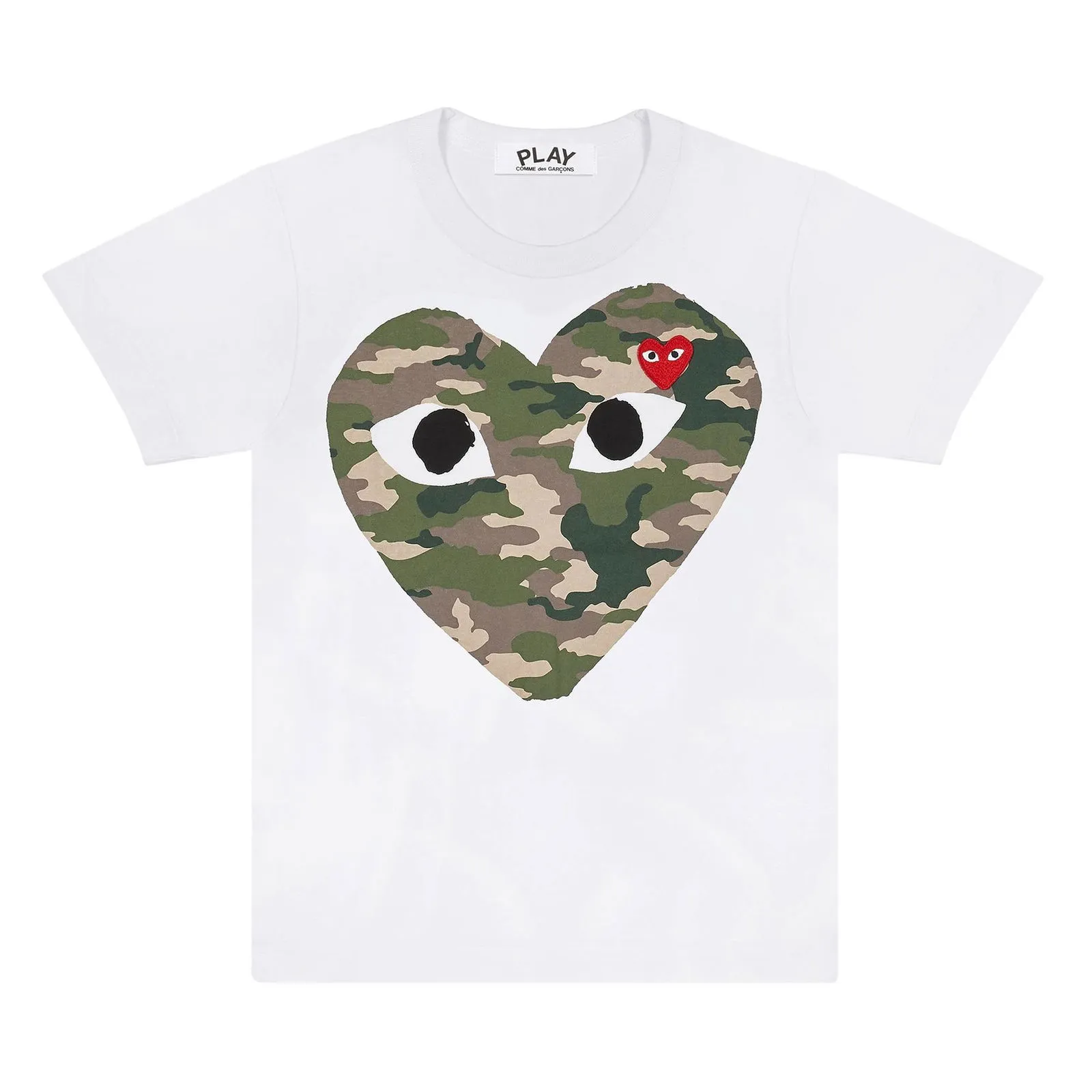 COMME DES GARçONS PLAY CAMOUFLAGE HEART TSHIRT