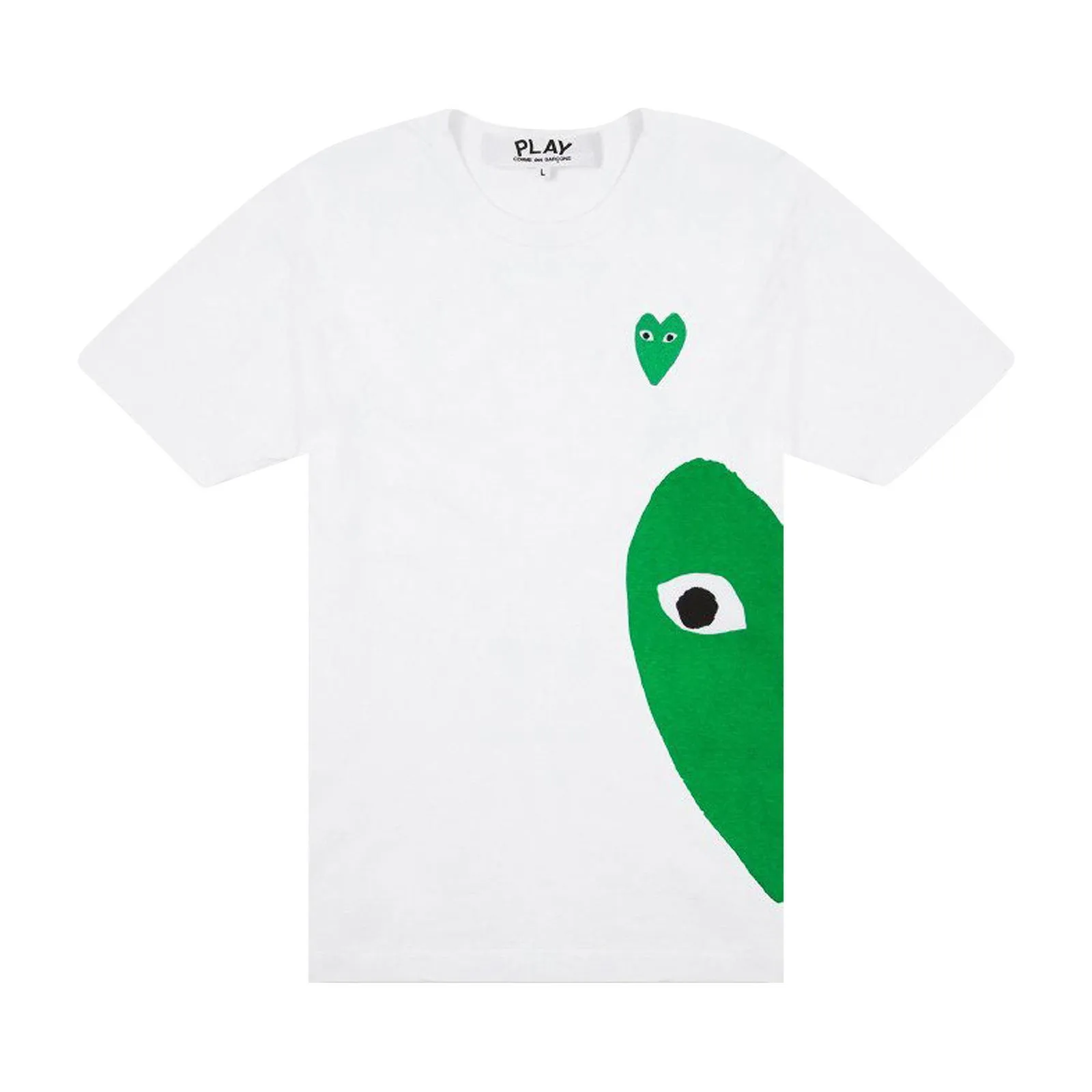 COMME DES GARçONS PLAY GREEN EMBLEM HEART TSHIRT