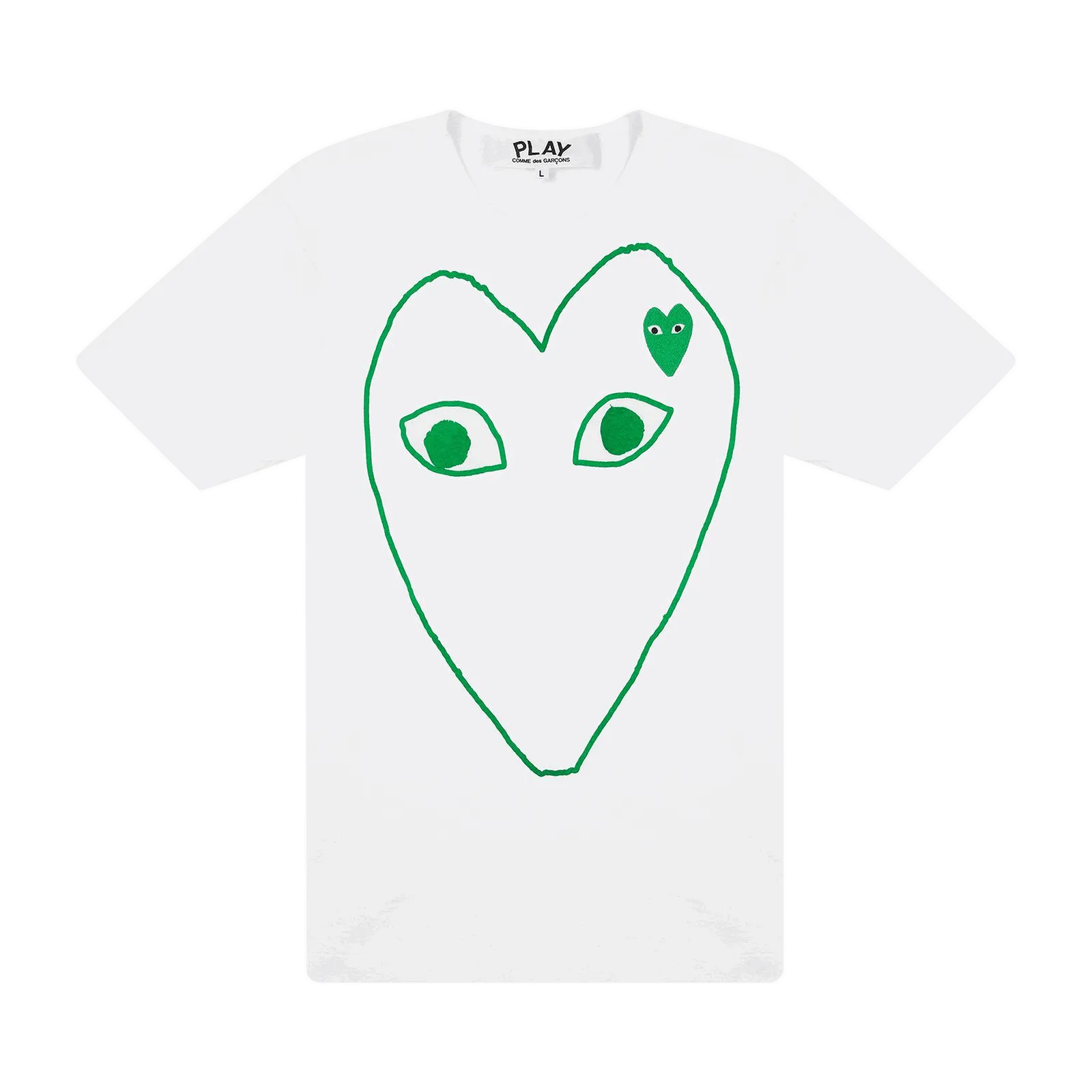COMME DES GARçONS PLAY GREEN EMBLEM OUTLINE TSHIRT