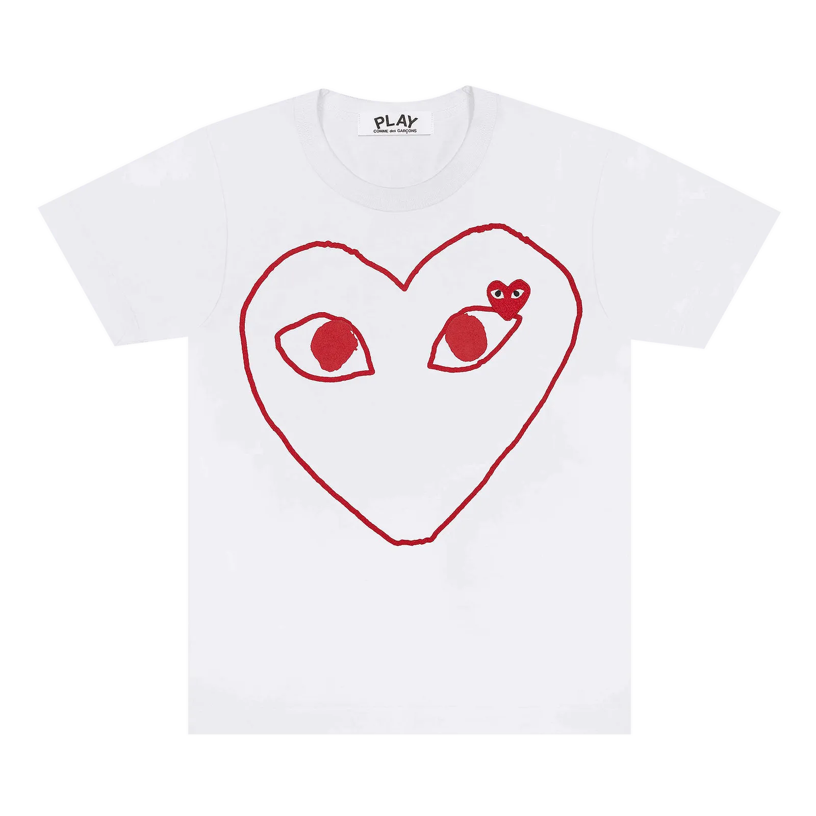 COMME DES GARçONS PLAY OUTLINE HEART TSHIRT