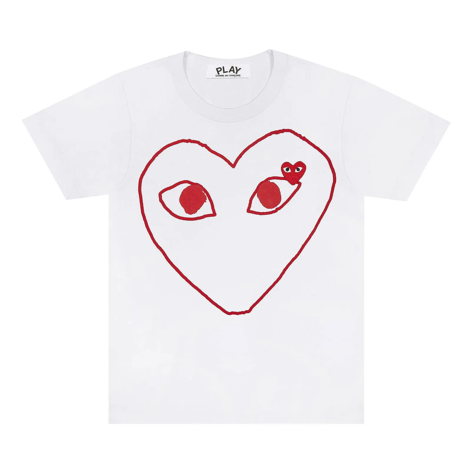 COMME DES GARçONS PLAY OUTLINE HEART TSHIRT
