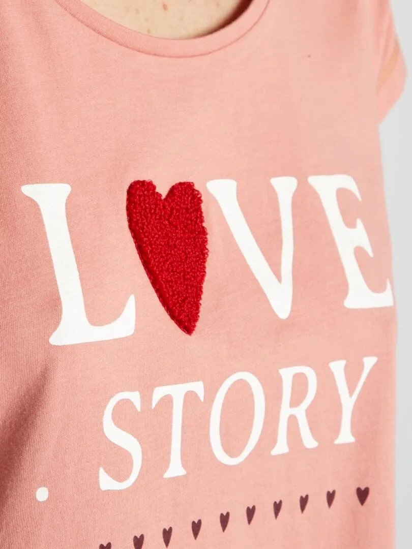 CONJUNTO DE PIJAMA LOVE 2 PIEZAS  ROSA