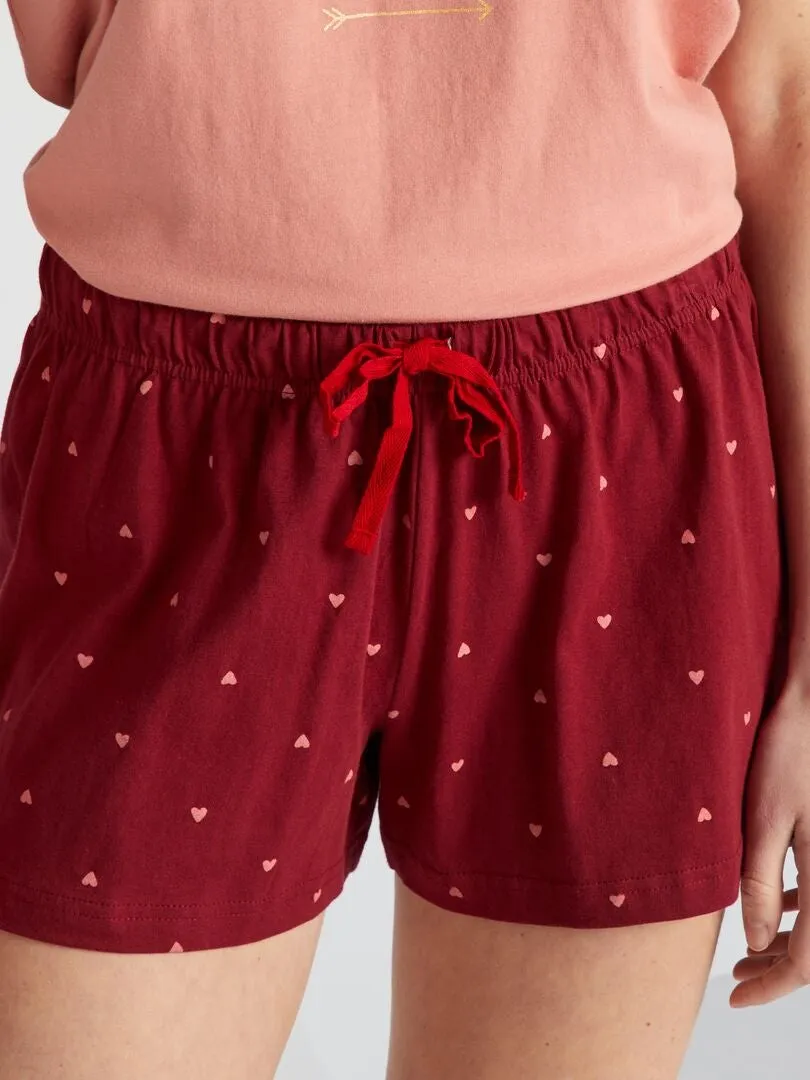 CONJUNTO DE PIJAMA LOVE 2 PIEZAS  ROSA