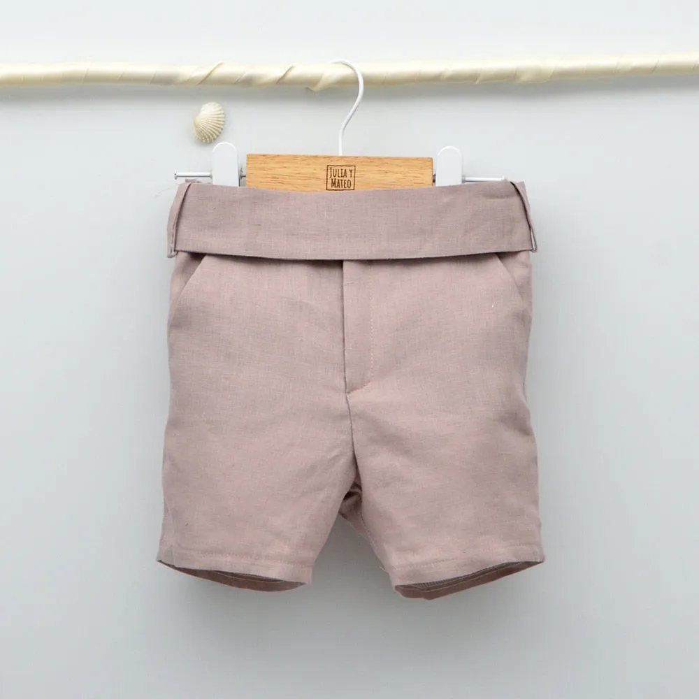 Conjunto lino Isabel con camisa, pajarita y pantalón con fajín talla 10 aos
