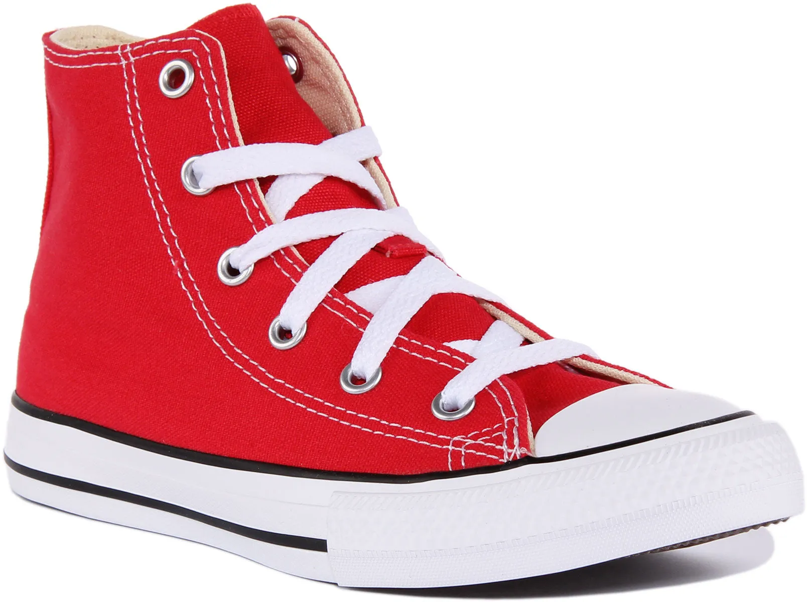 Converse Chuck Taylor All Star Hi Zapatillas de lona con cordones para niños en rojo
