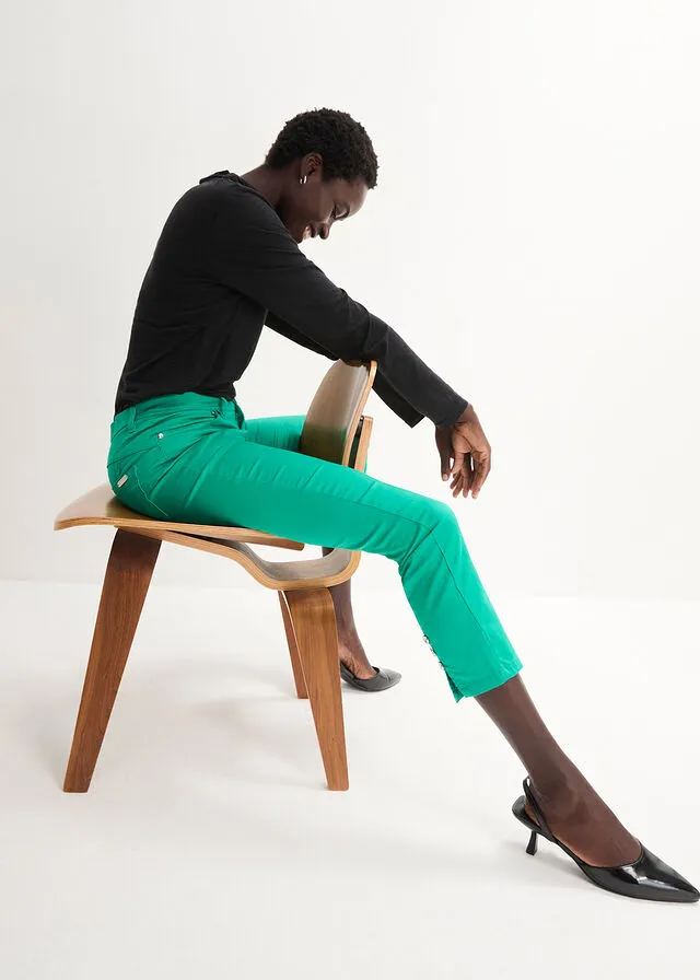 Cómodo pantalón elástico Verde jade