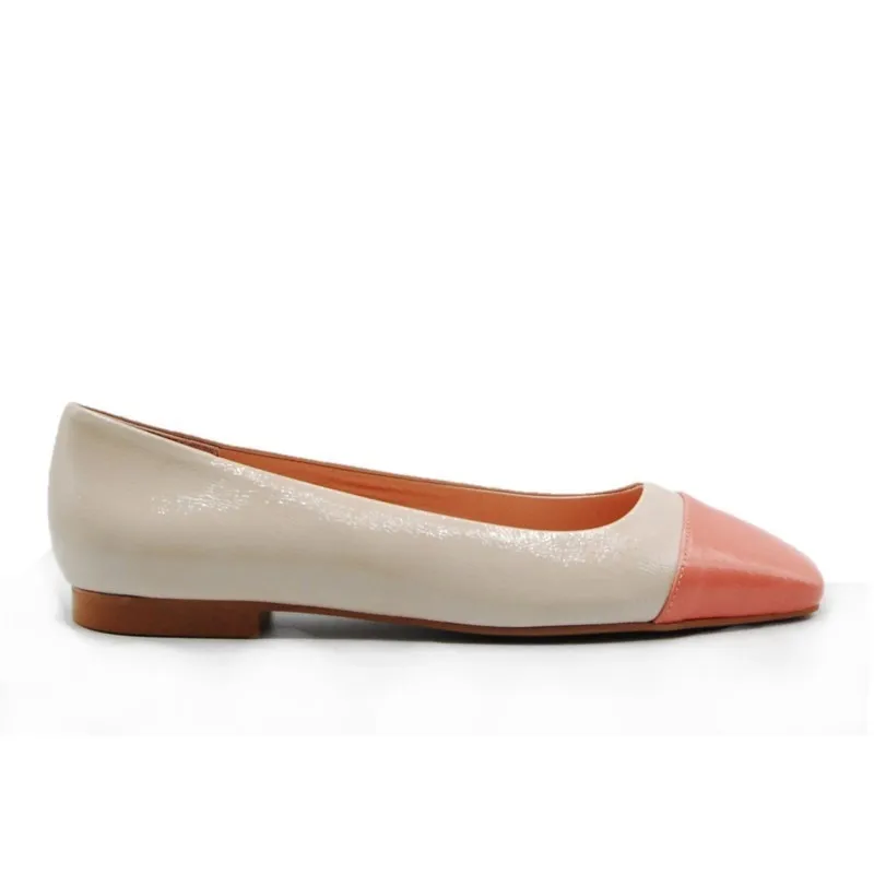 DUIT 5100 Beige y rosa Francesita vestir charol plana