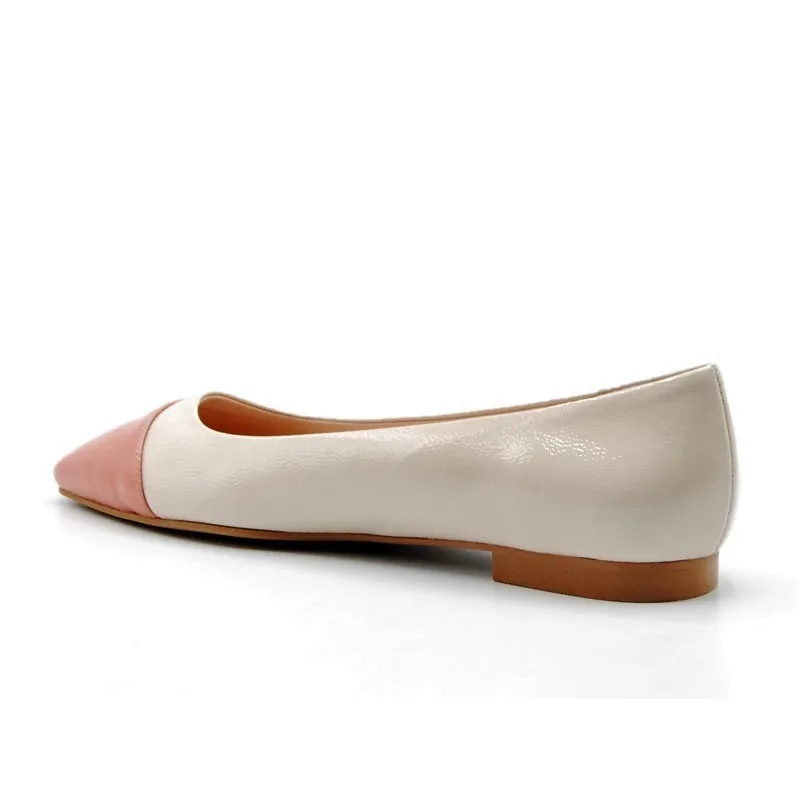 DUIT 5100 Beige y rosa Francesita vestir charol plana
