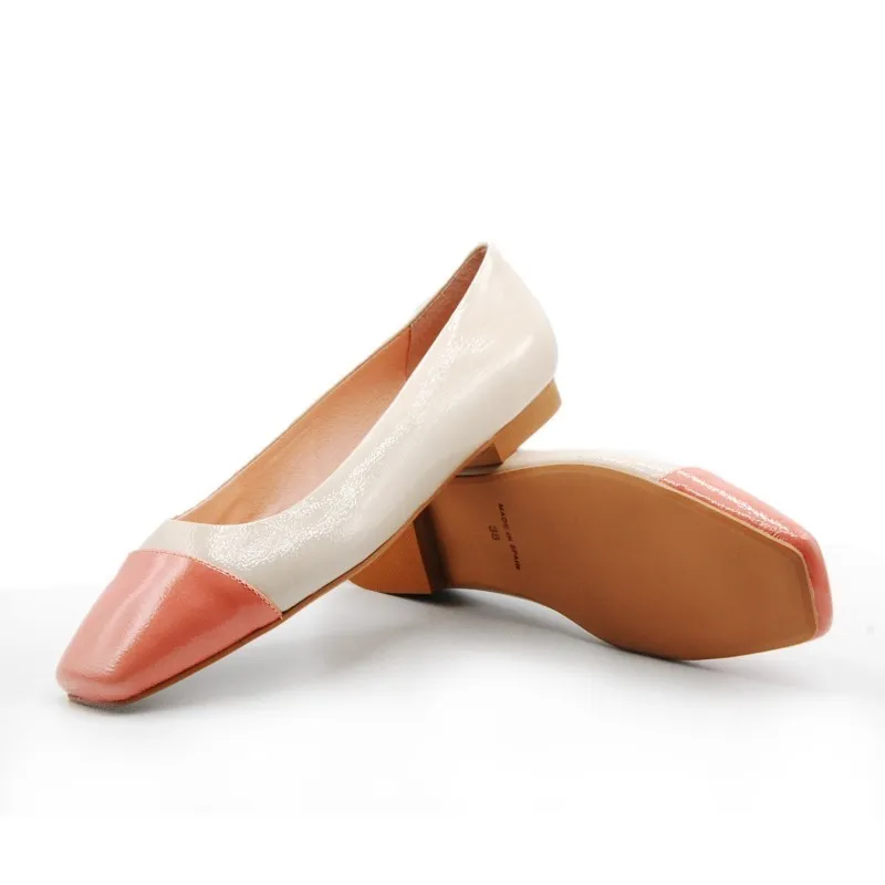DUIT 5100 Beige y rosa Francesita vestir charol plana