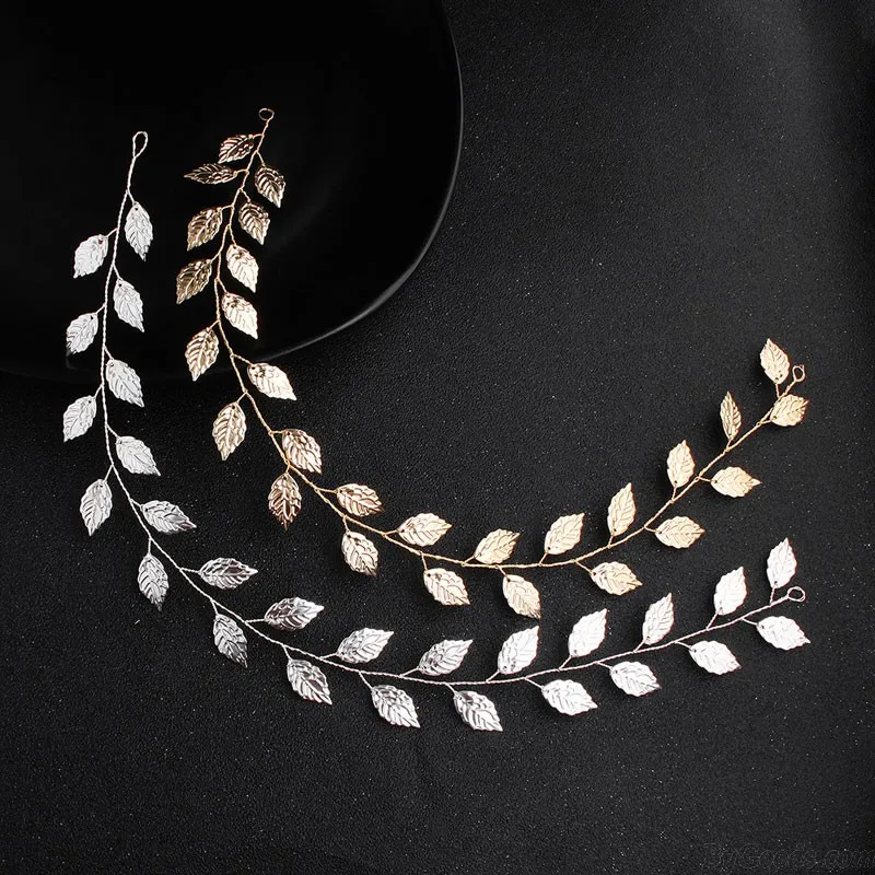 Elegant Leaves Bride Wedding Hair Jewelry Leaf Headband Headpieces Alloy Bridal Hair Accessories
