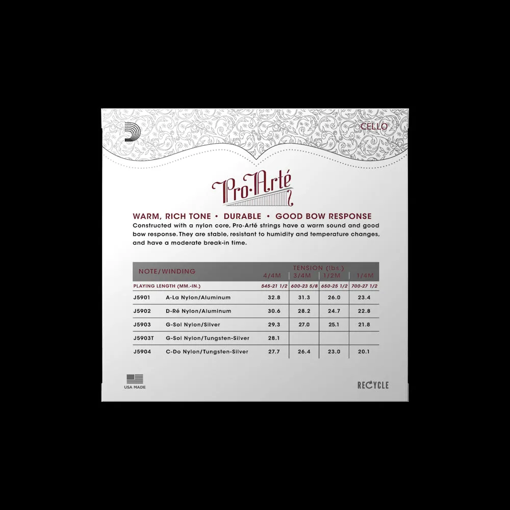 Encordado D Addario Proarte Cello J59 1/2 