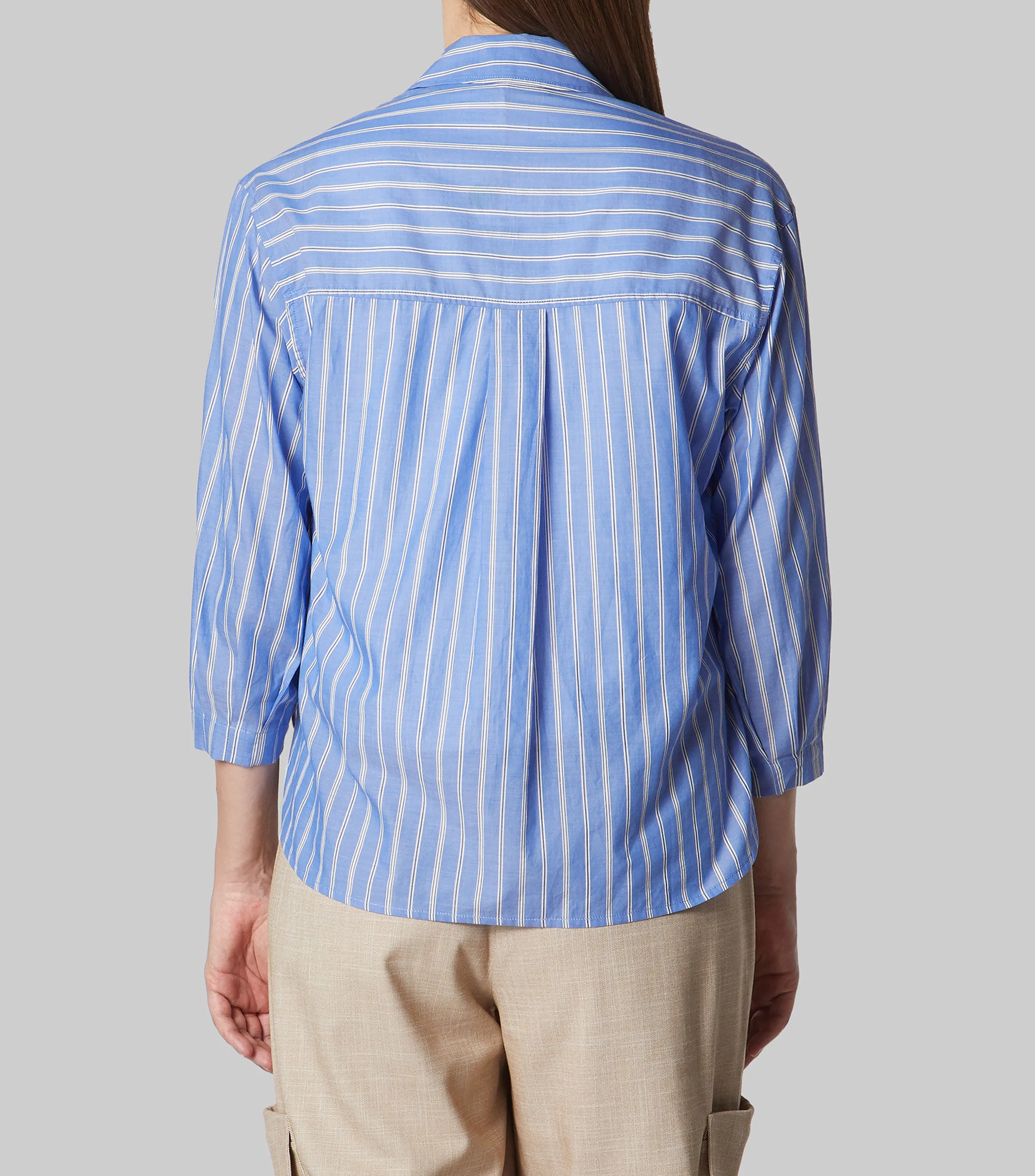 ese O ese Camisa con rayas de manga 7,8 Mujer