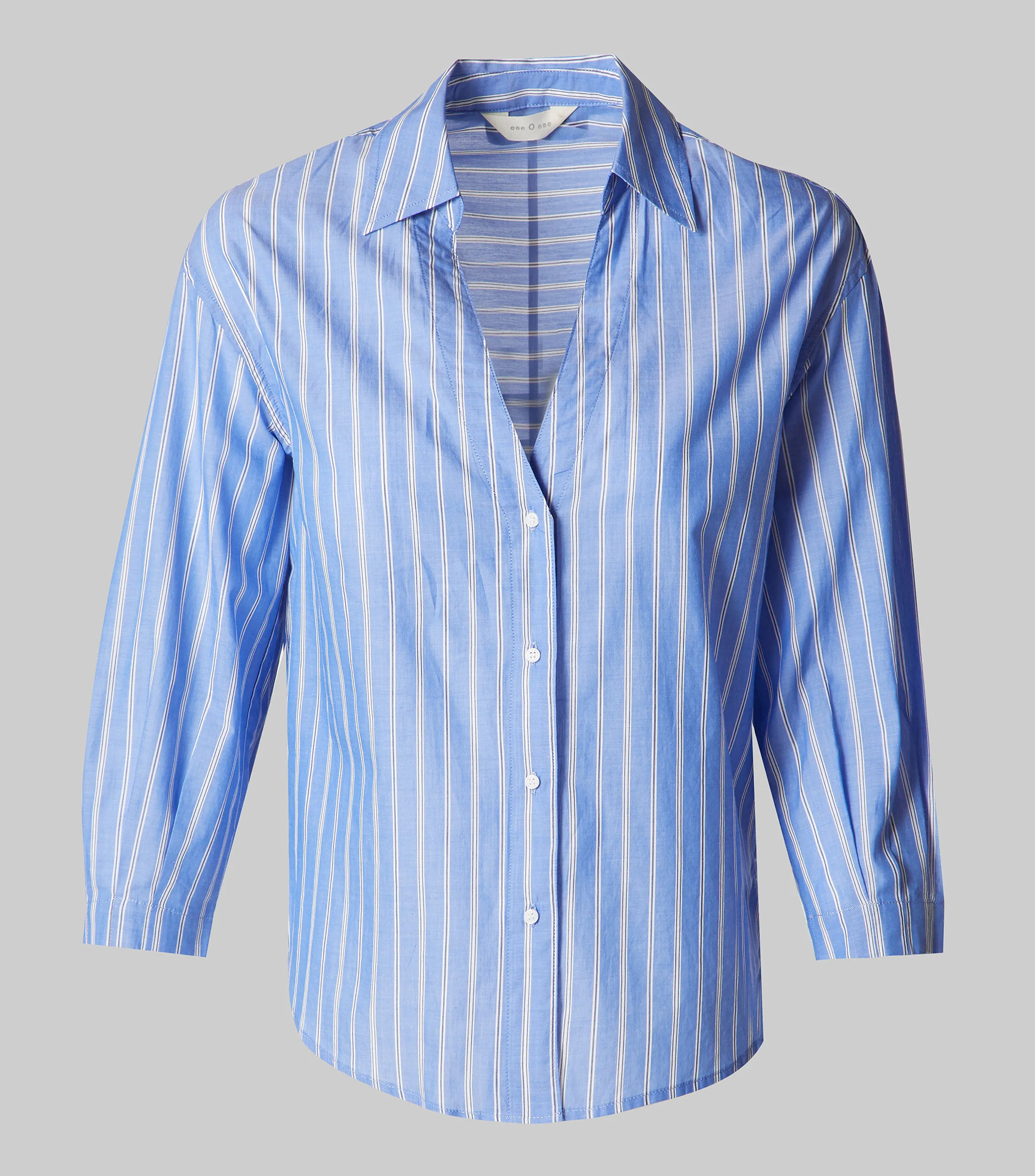 ese O ese Camisa con rayas de manga 7,8 Mujer