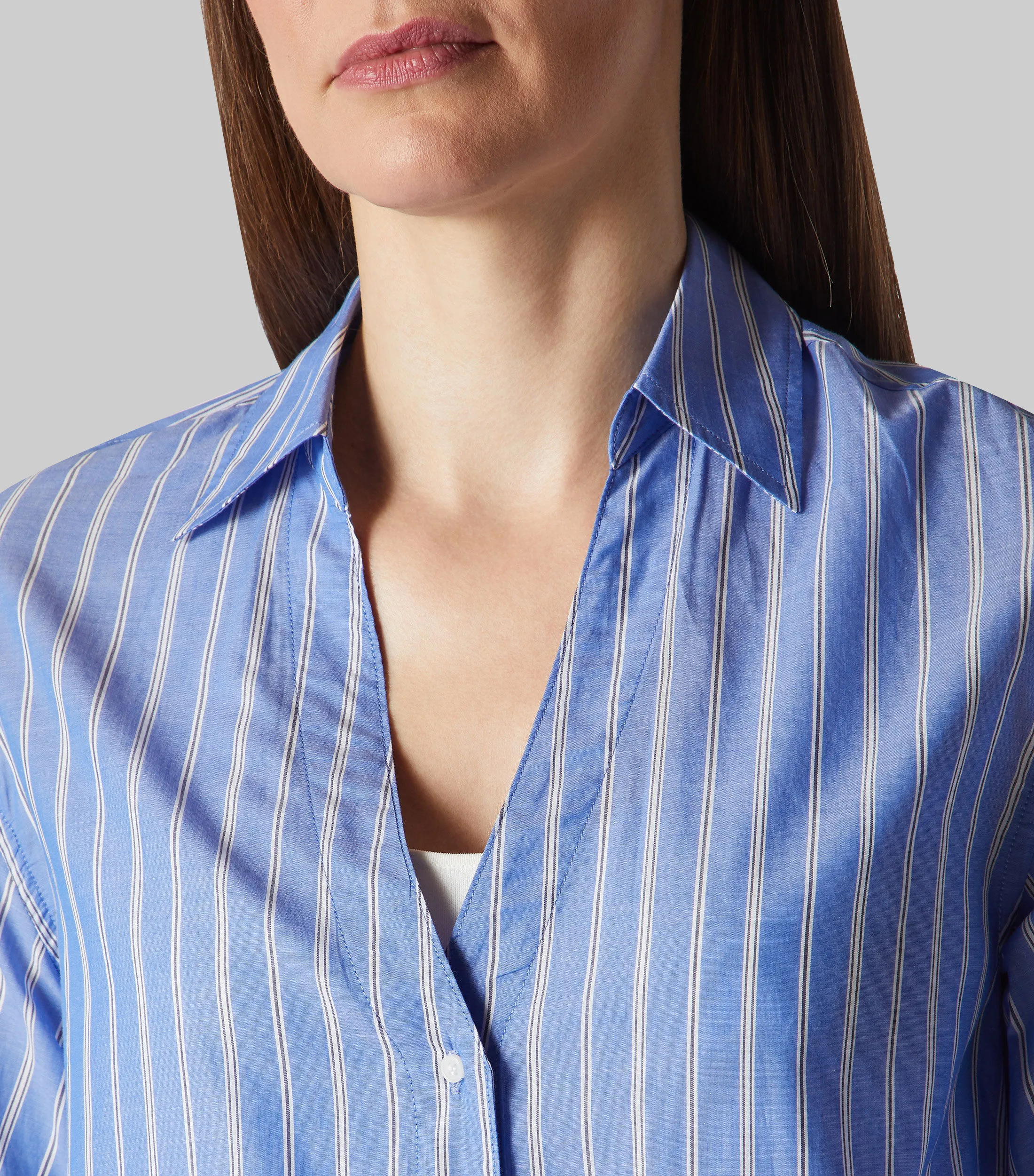 ese O ese Camisa con rayas de manga 7,8 Mujer