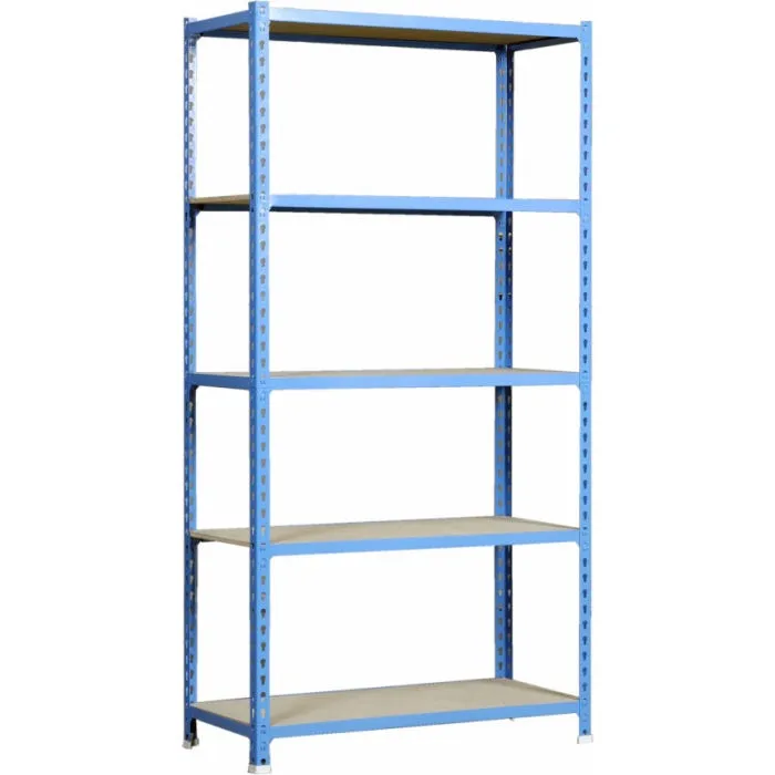 Estantería metálica 200cm Azul/Madera 100kg P/B Maderclick 5 baldas Simonrack