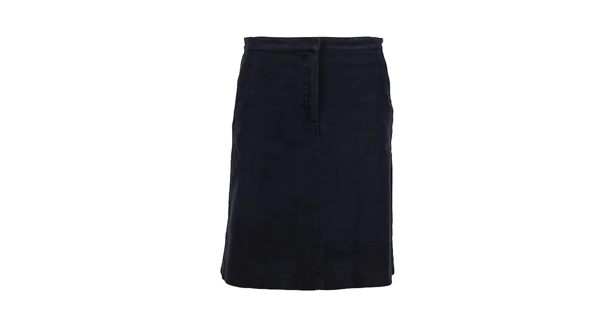 Falda Corta De Sarga De Algodón Balenciaga Azul Azul marino 