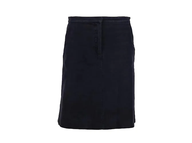 Falda Corta De Sarga De Algodón Balenciaga Azul Azul marino 