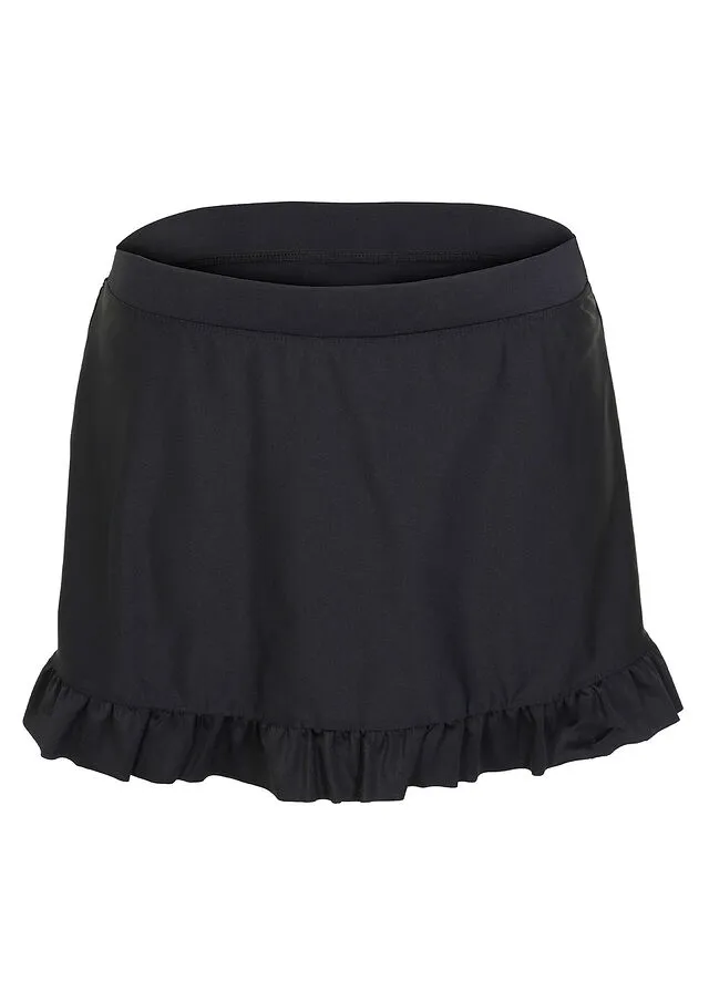 Falda de baño con braguita interior con poliamida reciclada Negro