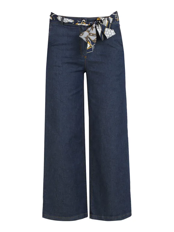 Fashion Pantalón ancho de mujer efecto denim