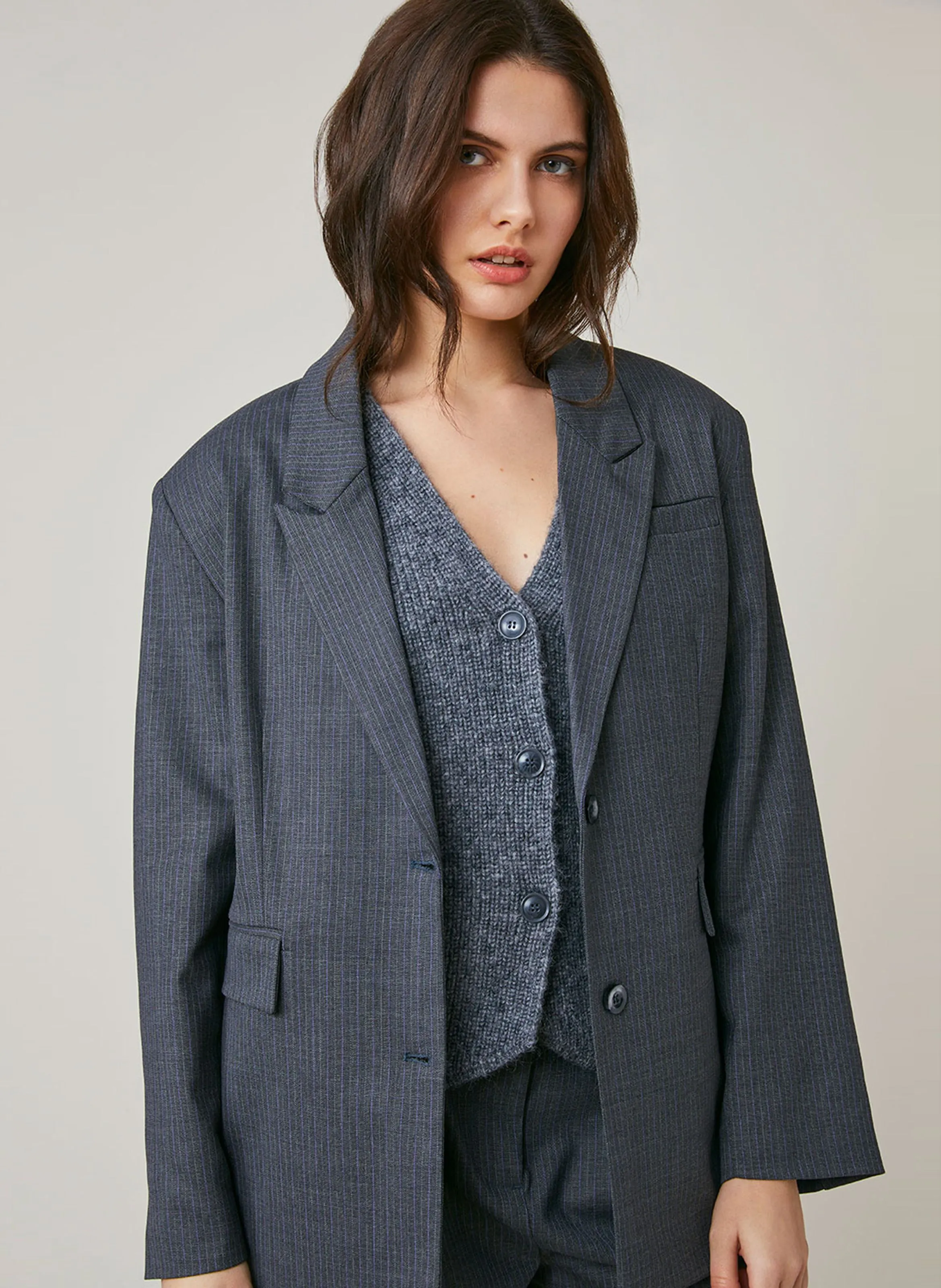 FINLEY  CHAQUETA DE SASTRE A RAYAS EN GRIS