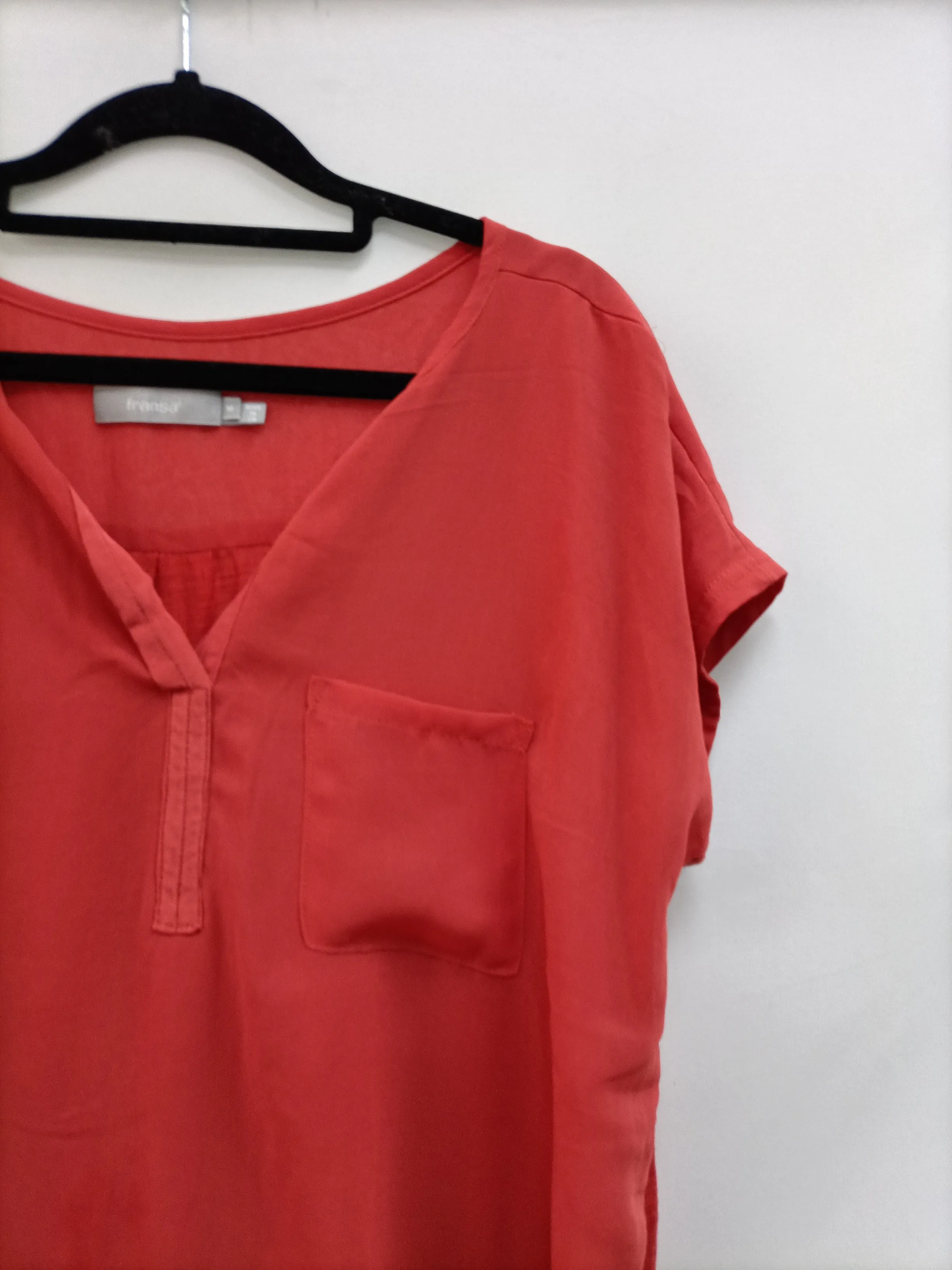FRANSA.Blusa coral doble textura T.u(l)