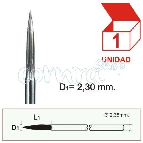 Fresa Acero Triangular 2,3 mm. Fig.186 C/1