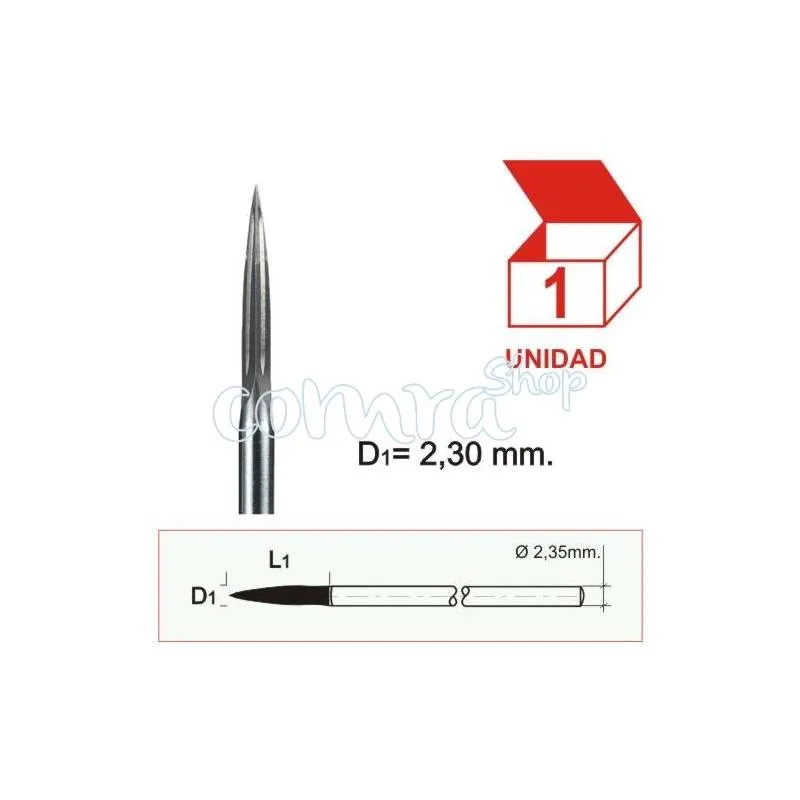 Fresa Acero Triangular 2,3 mm. Fig.186 C/1