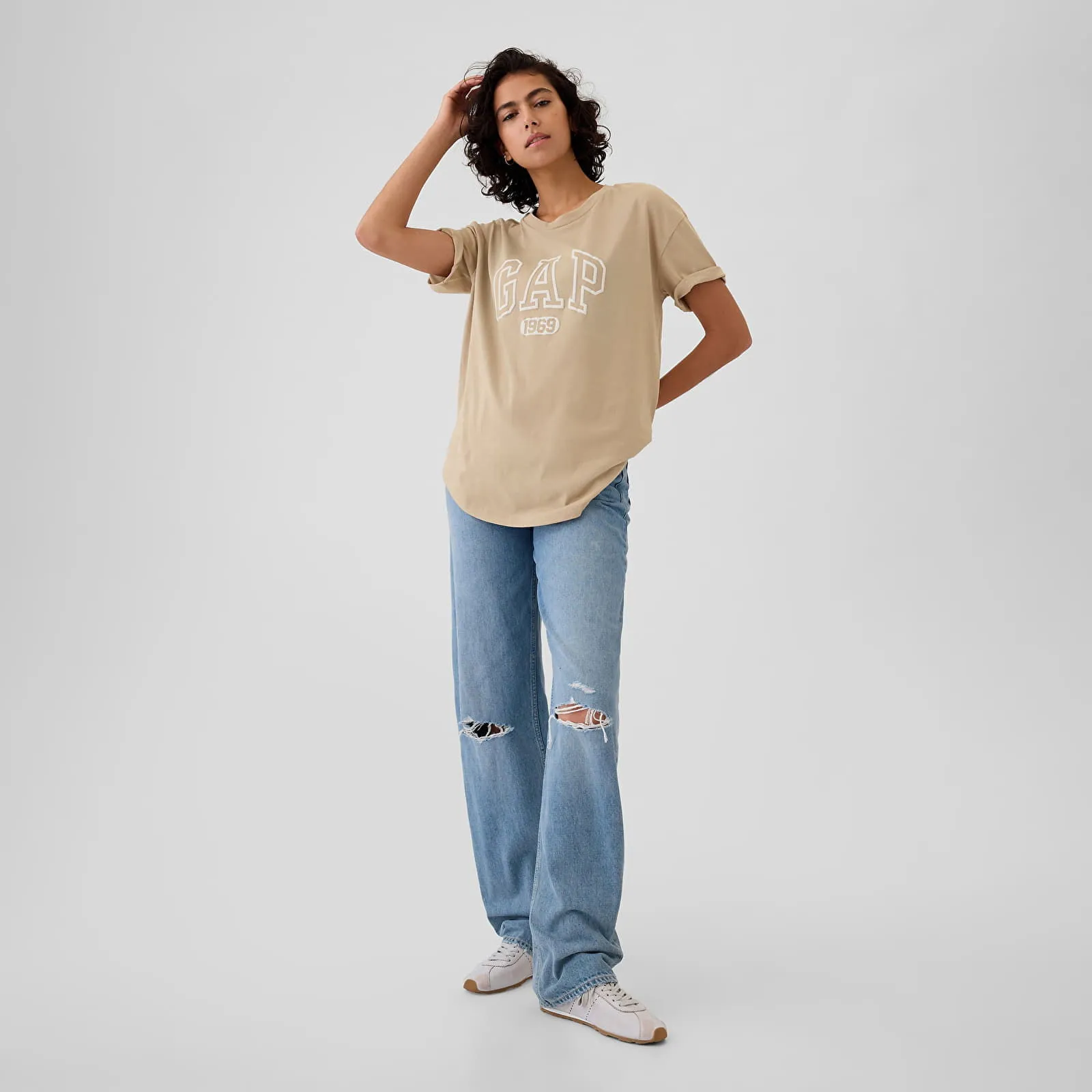 GAP TSHIRT SHORTSLEEVE LOGO TEE KHAKI M