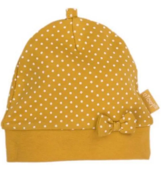 Gorro mostaza con lunares para bebé colección Michelle