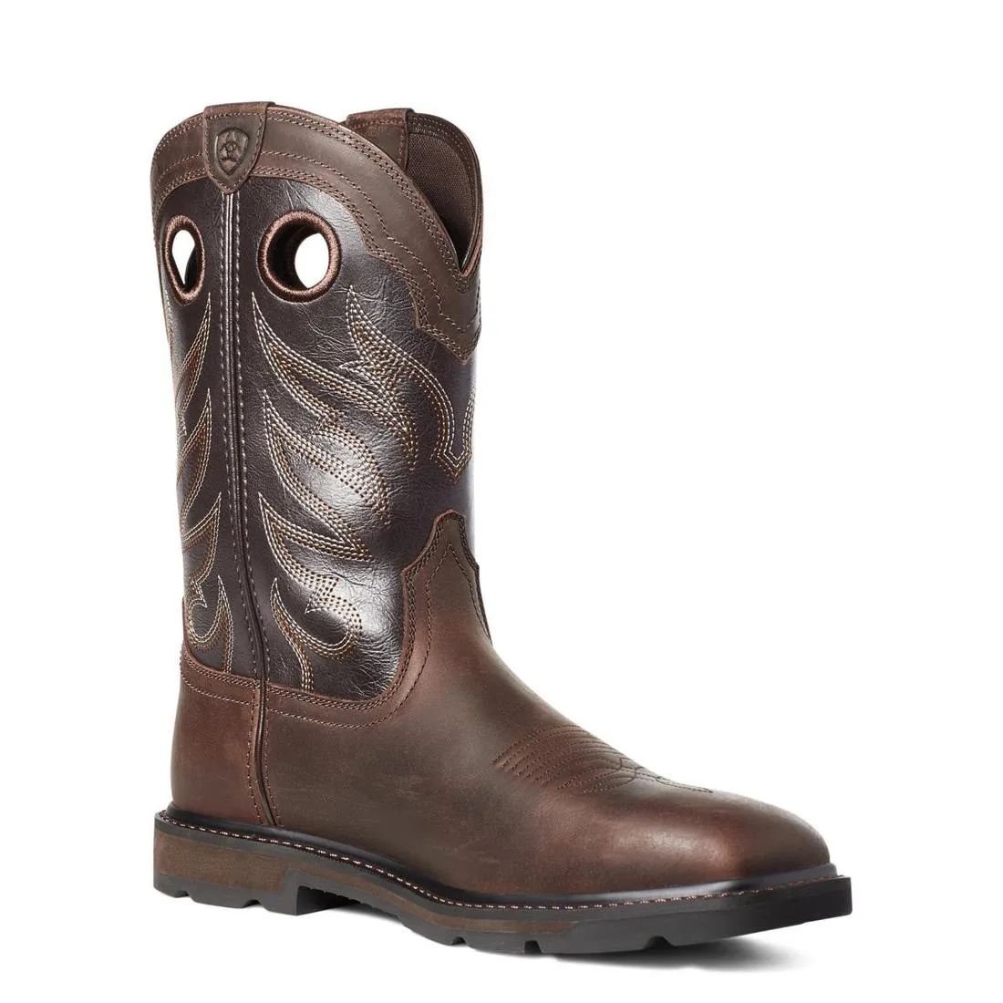 GROUNDWORK STEELTOE WIDE SQUARE TOE WORK BOOT BROWN