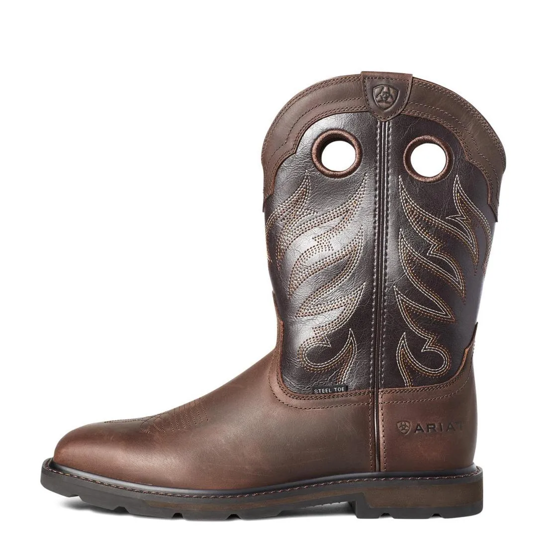 GROUNDWORK STEELTOE WIDE SQUARE TOE WORK BOOT BROWN