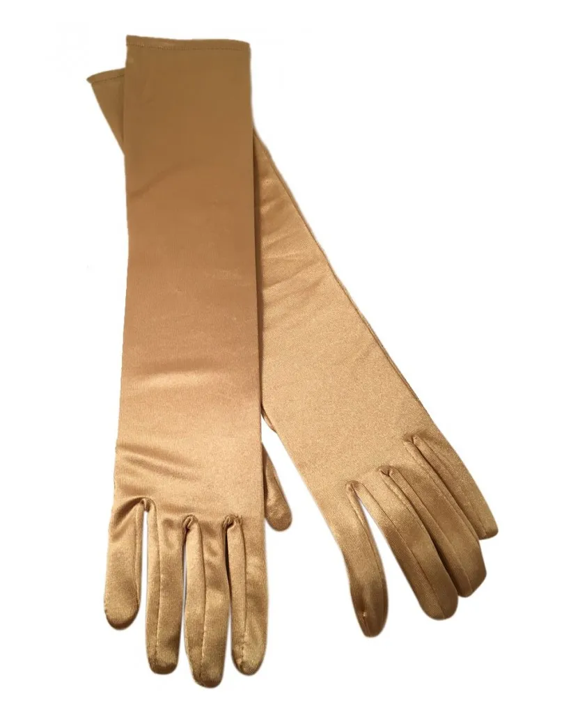 GUANTES LARGOS DE NOCHE DORADOS