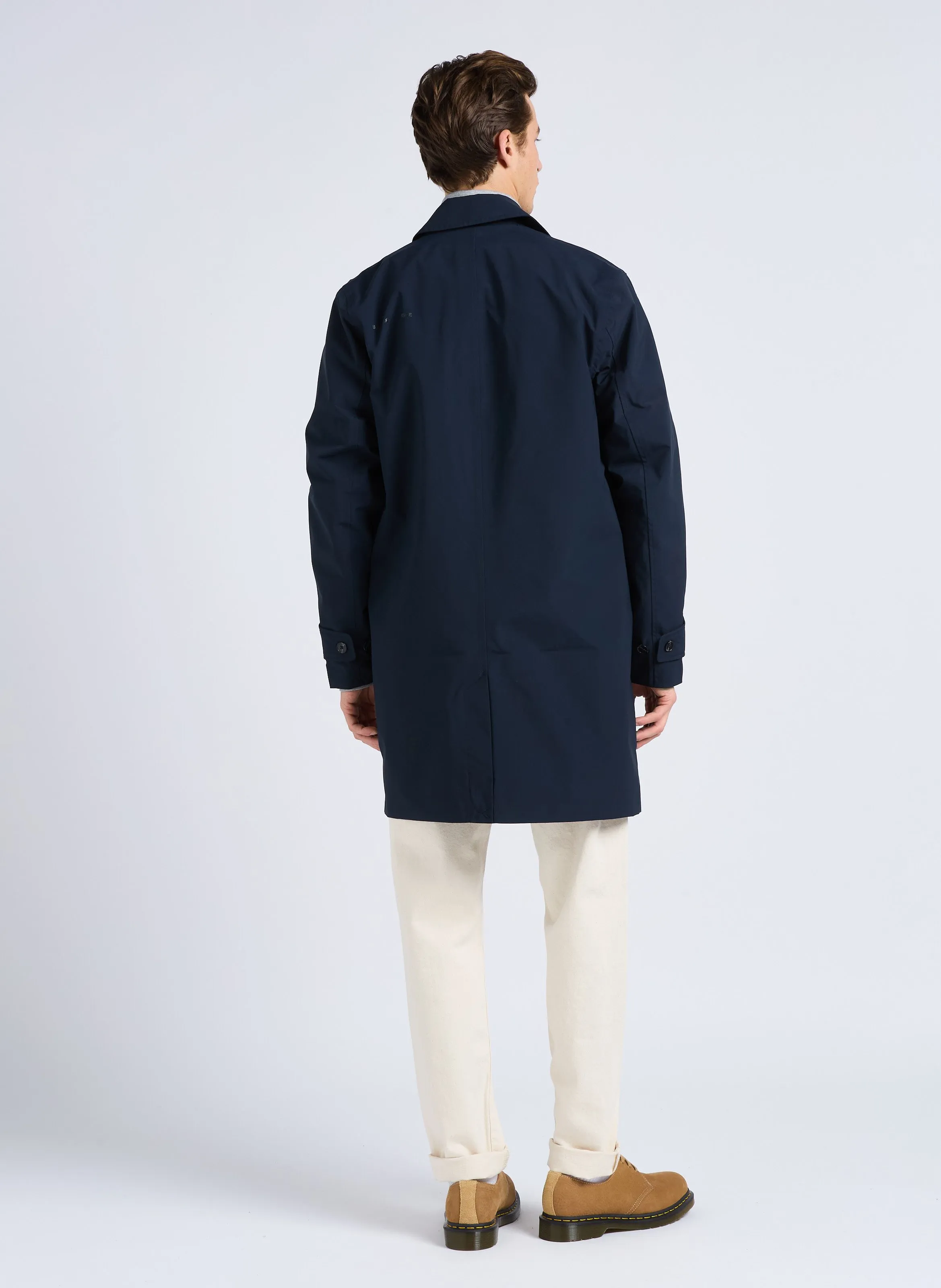 HACKETT Chaqueta recta de algodón con cuello alto en gris