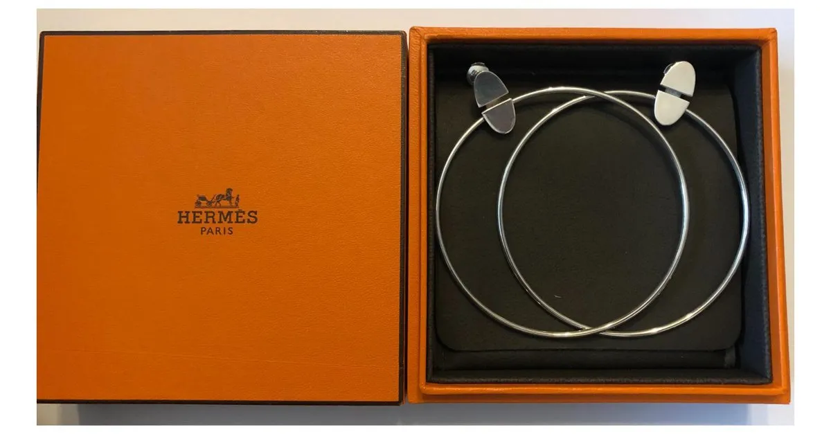 Hermès Aretes Plata 