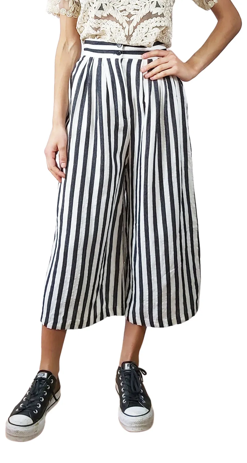 H&M Pantalón Rayas Blanco y Negro