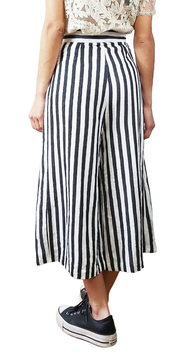 H&M Pantalón Rayas Blanco y Negro