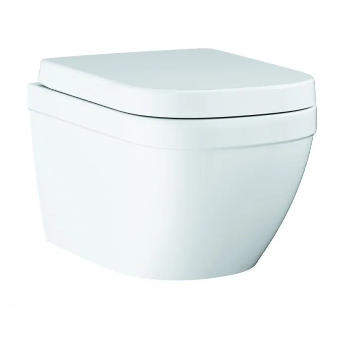 Inodoro suspendido Euro con asiento softclose, rimless y Triple Vortex, color blanco alpino 39693000 Grohe