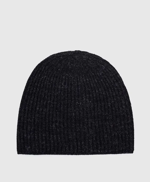 Jan Jan Van Essche Black cap made of wool and linen