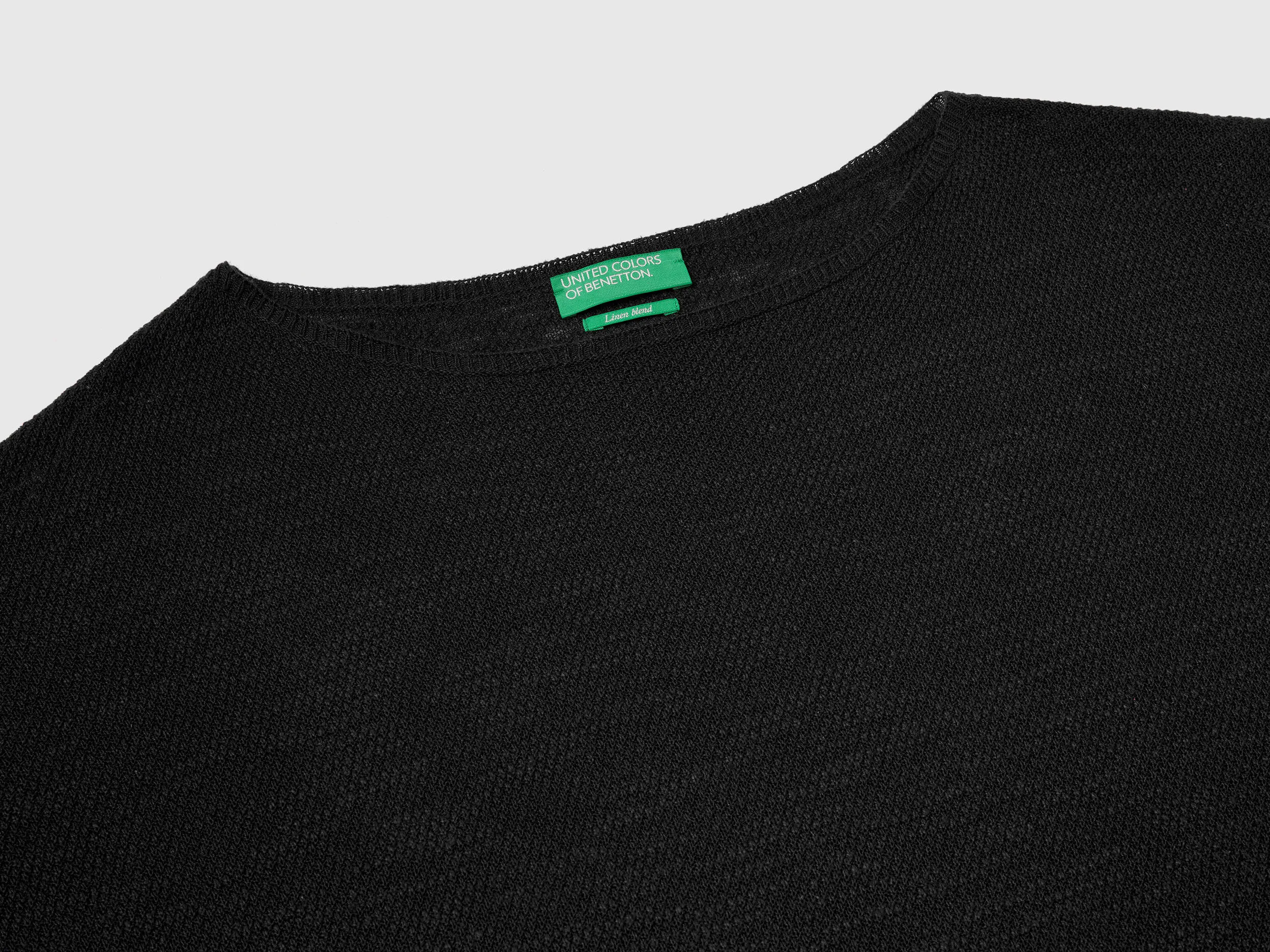 Jersey de lino mixto con manga francesa