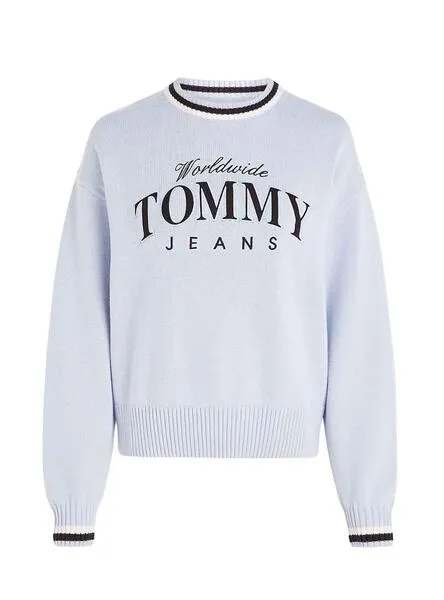 Jersey Tommy Jeans Varsity Azul Para Mujer