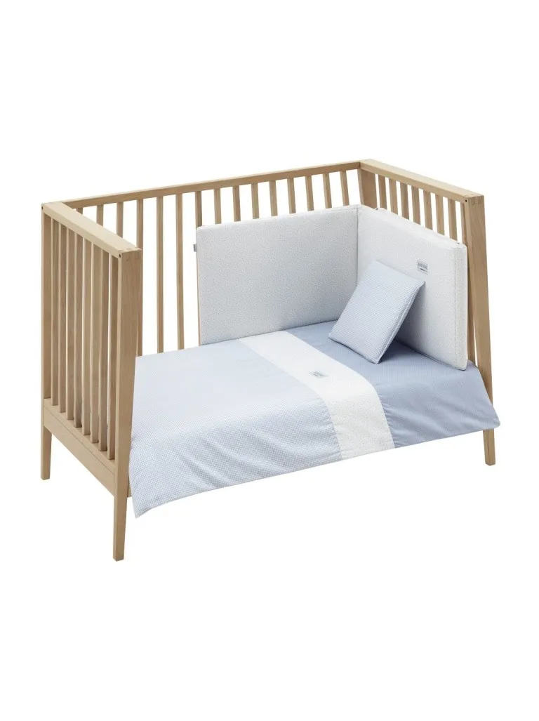 JGO 2 PCS.F.NORDICA CUNA 70 VICHY10 CELESTE 110x170x3 CM