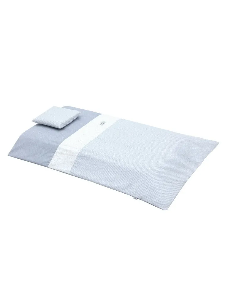 JGO 2 PCS.F.NORDICA CUNA 70 VICHY10 CELESTE 110x170x3 CM