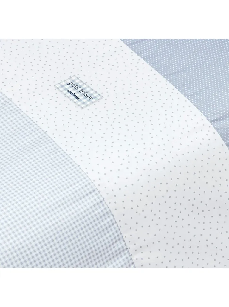 JGO 2 PCS.F.NORDICA CUNA 70 VICHY10 CELESTE 110x170x3 CM